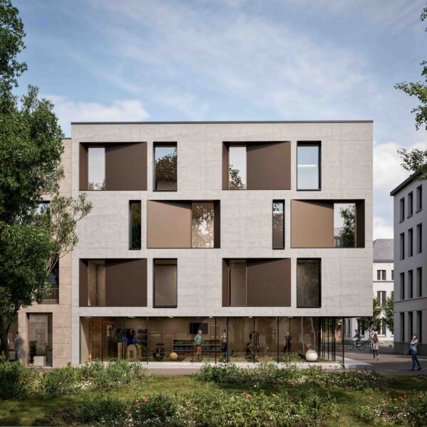 Concrete with Brown Panels View 1