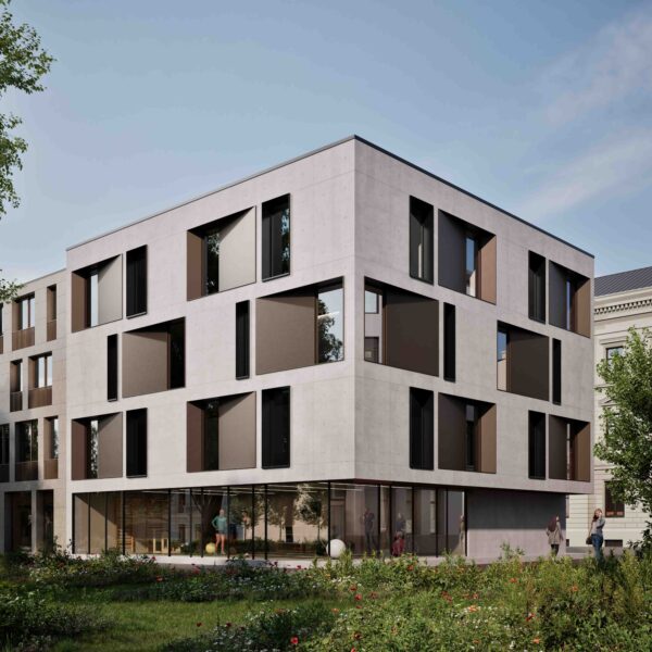 Concrete with Brown Panels View 2